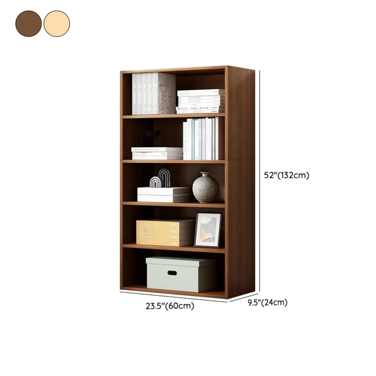 Modern Multi-Layer Brown Lumber Closed Back Bookcase Image - 38 | homeyfad