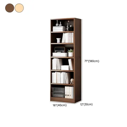Modern Multi-Layer Brown Lumber Closed Back Bookcase Image - 39