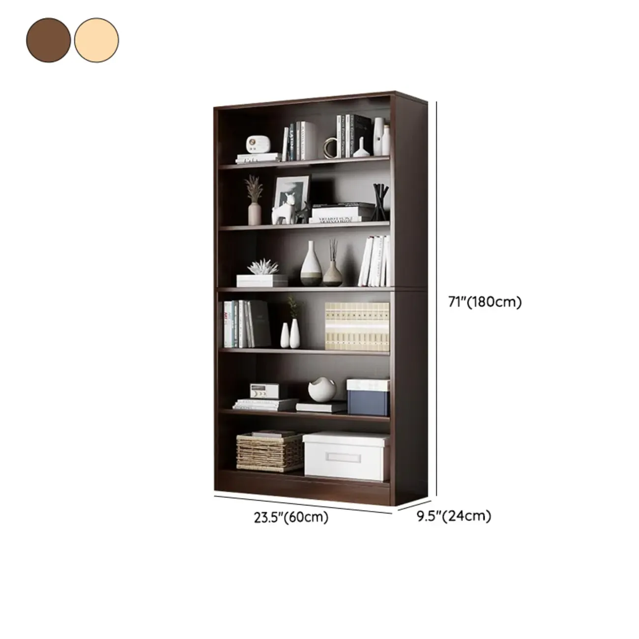 Modern Multi-Layer Brown Lumber Closed Back Bookcase Image - 42