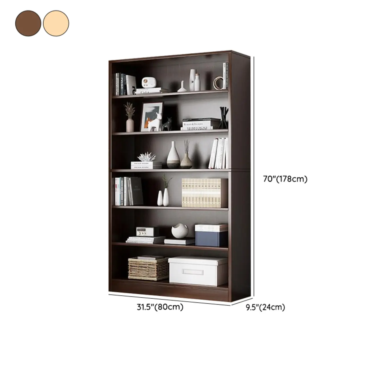 Modern Multi-Layer Brown Lumber Closed Back Bookcase Image - 43 | homeyfad