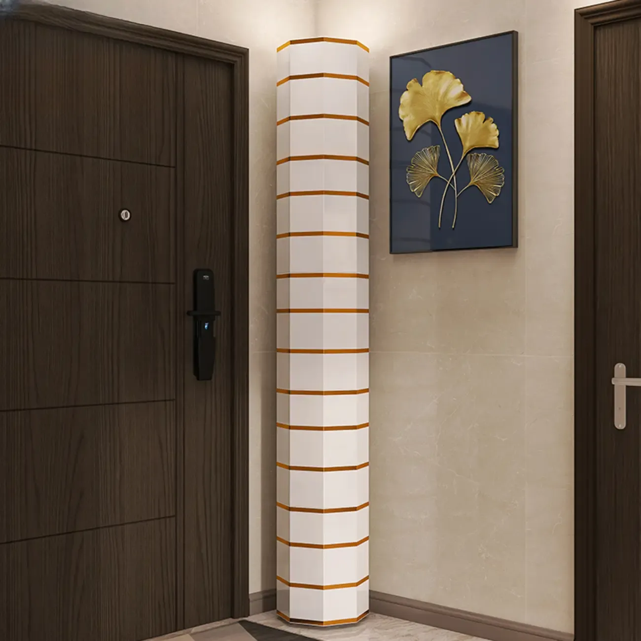 Rotating Glam White Metal Hexagon Entryway Shoe Cabinet Image - 9