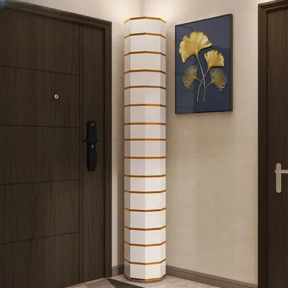 Rotating Glam White Metal Hexagon Entryway Shoe Cabinet Image - 9