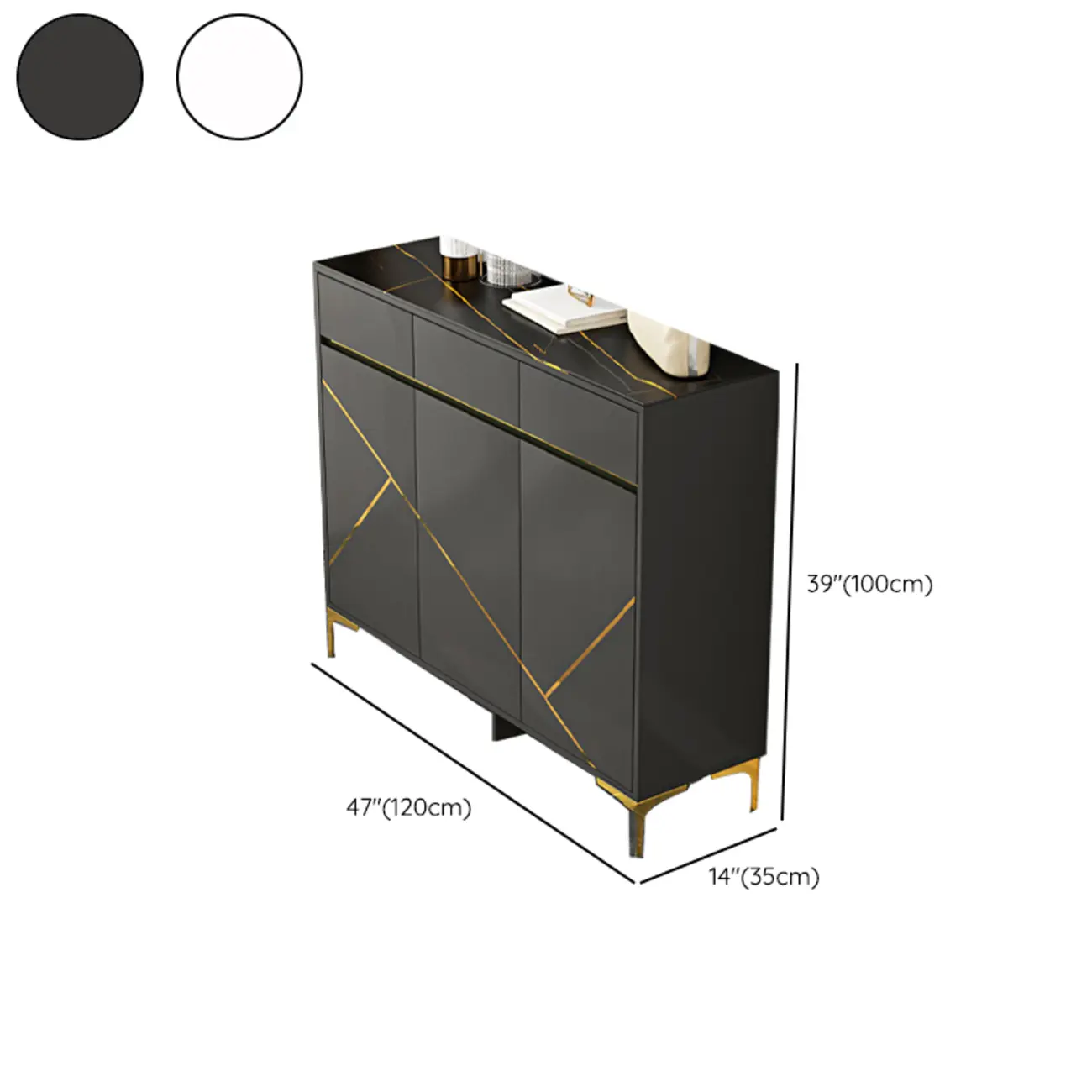 Trendy Gray Wood Shoe Cabinet with Drawers & Display Top Image - 16 | homeyfad