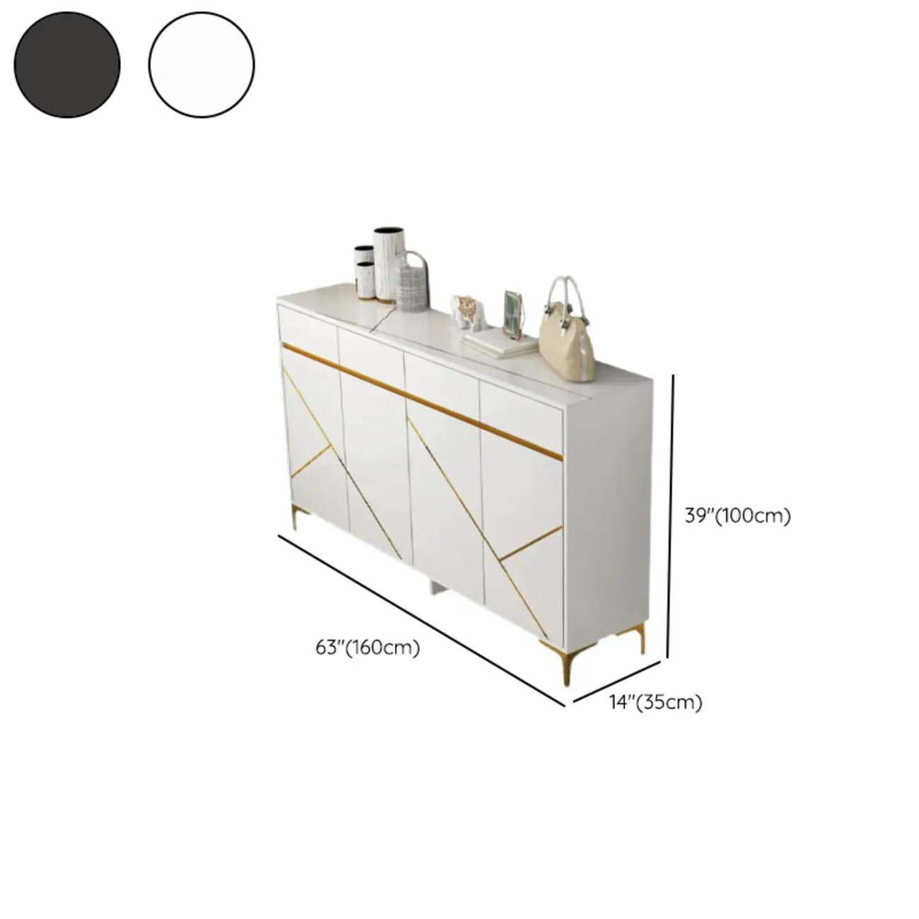 Trendy Gray Wood Shoe Cabinet with Drawers & Display Top Image - 18 | homeyfad