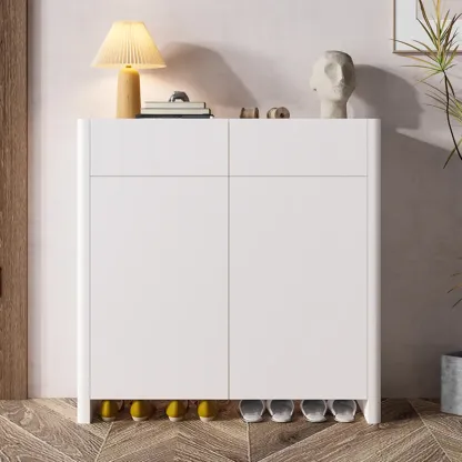 Minimalist Wood Adjustable Multi-Layer Entryway Shoe Cabinet Image - 1