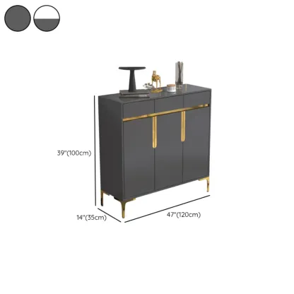 Entryway Wood Large Shoe Cabinet with Gold Accents Image - 25