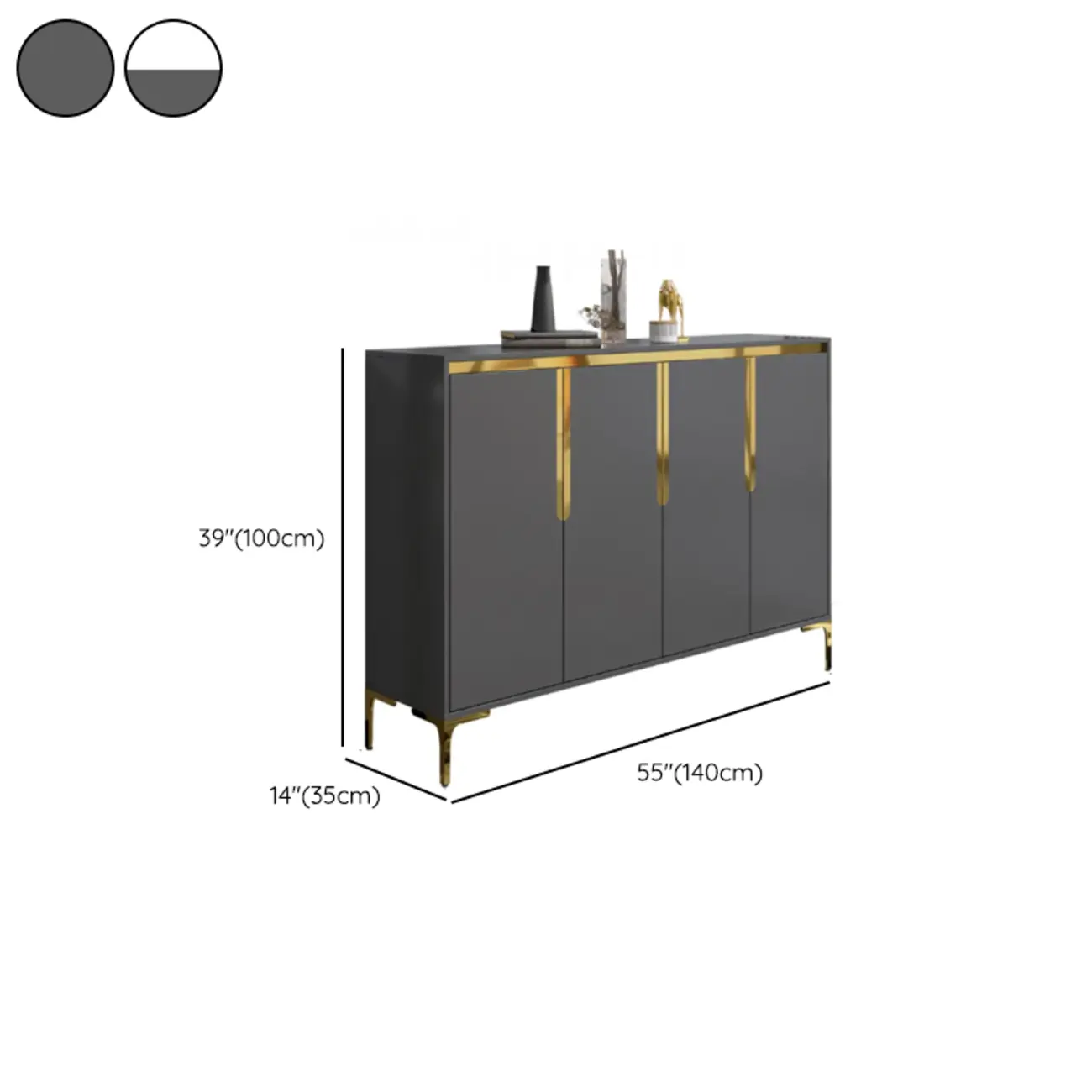 Entryway Wood Large Shoe Cabinet with Gold Accents Image - 26 | homeyfad