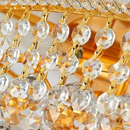 Gold Luxury Crystalline Crystal Tiered Large Chandelier Image - 7