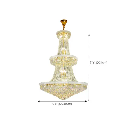 Gold Luxury Crystalline Crystal Tiered Large Chandelier #size