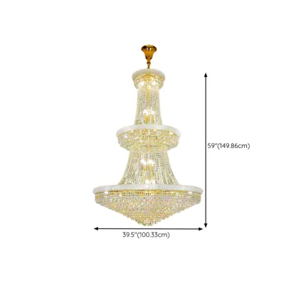 Gold Luxury Crystalline Crystal Tiered Large Chandelier Image - 11