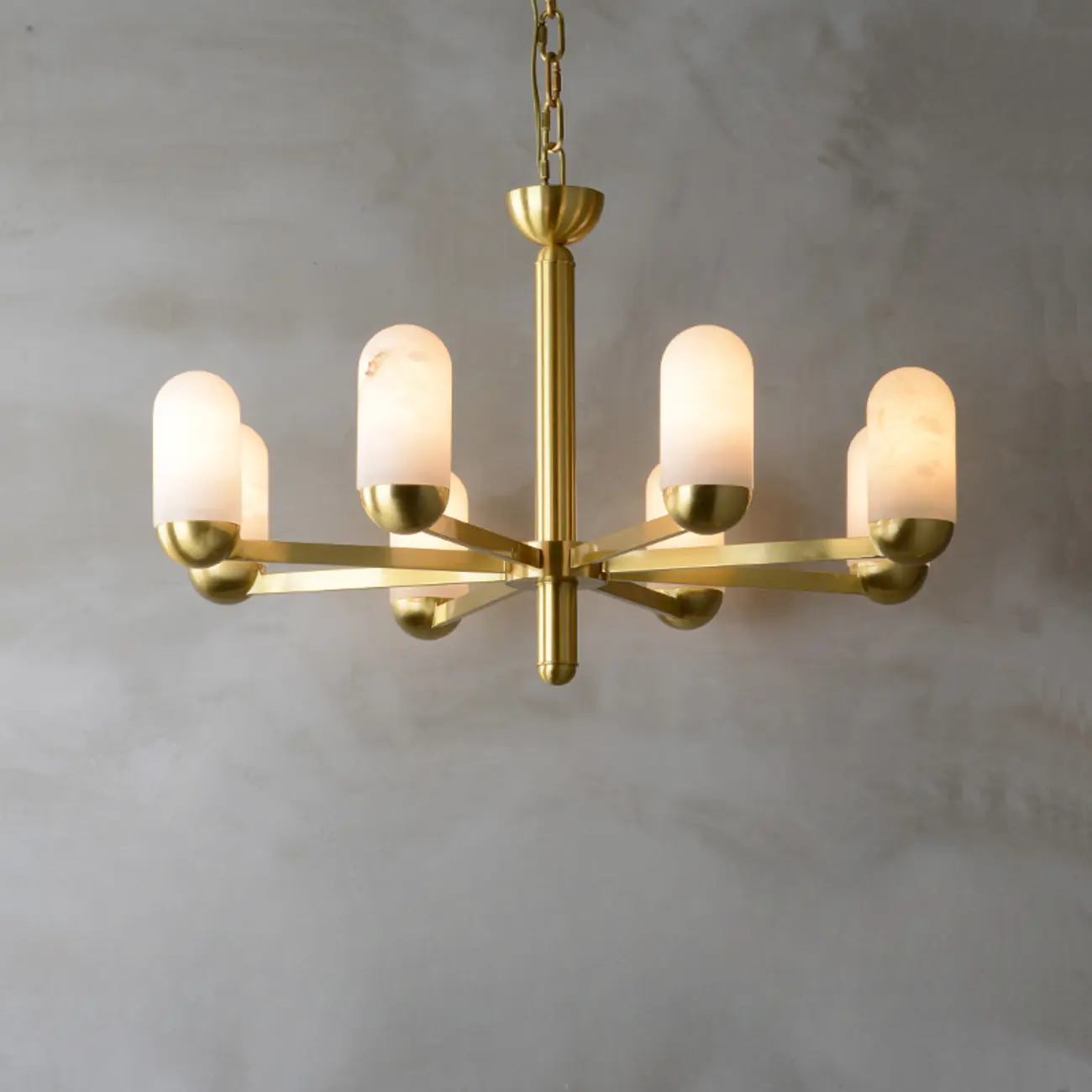 Gold Cylinder Metal Modern Linear Branching Chandelier Image - 3 | homeyfad