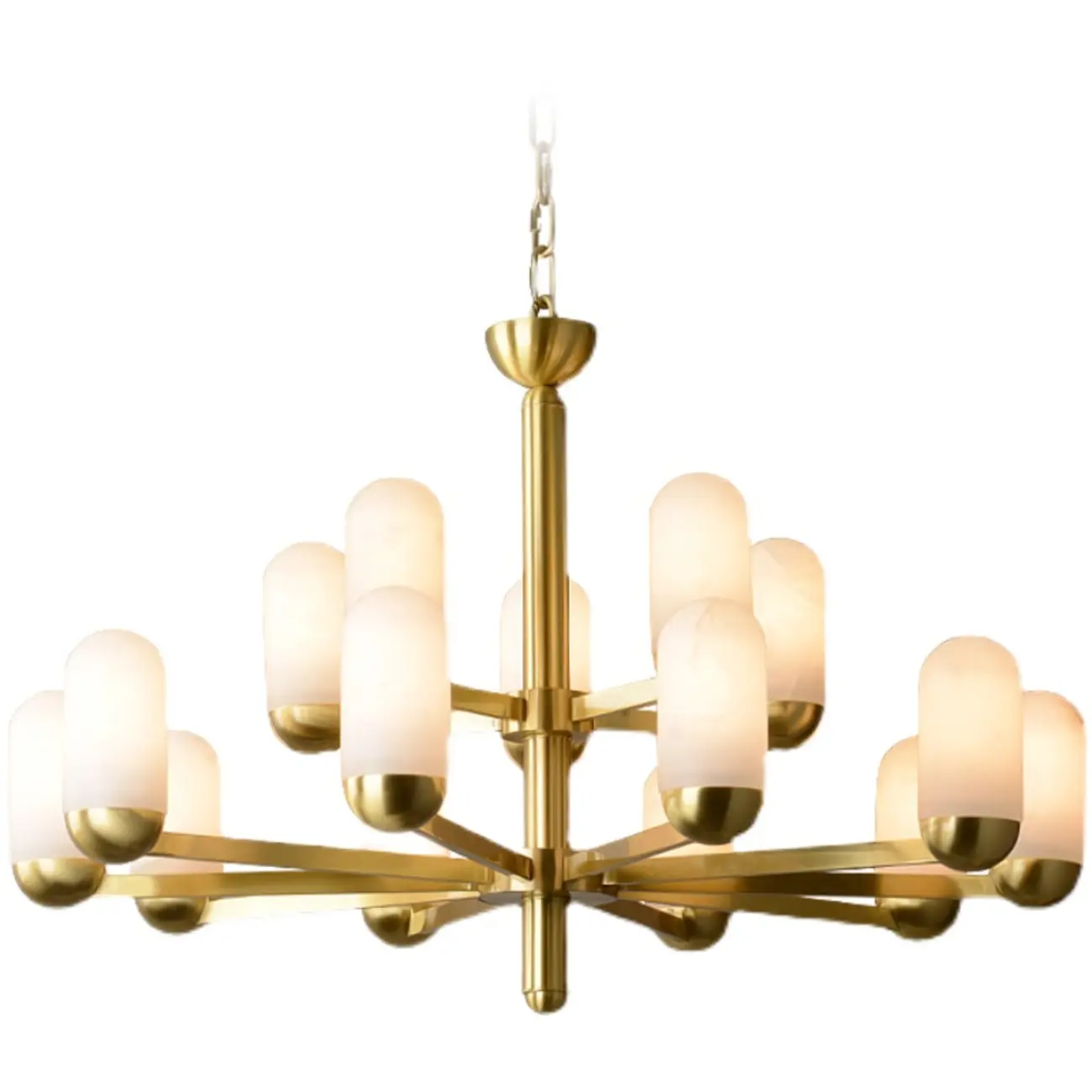 Gold Cylinder Metal Modern Linear Branching Chandelier Image - 8 | homeyfad