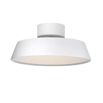 Modern Gray Drum Metal Semi Flush Ceiling Light 3-Gear Dimming Image - 6