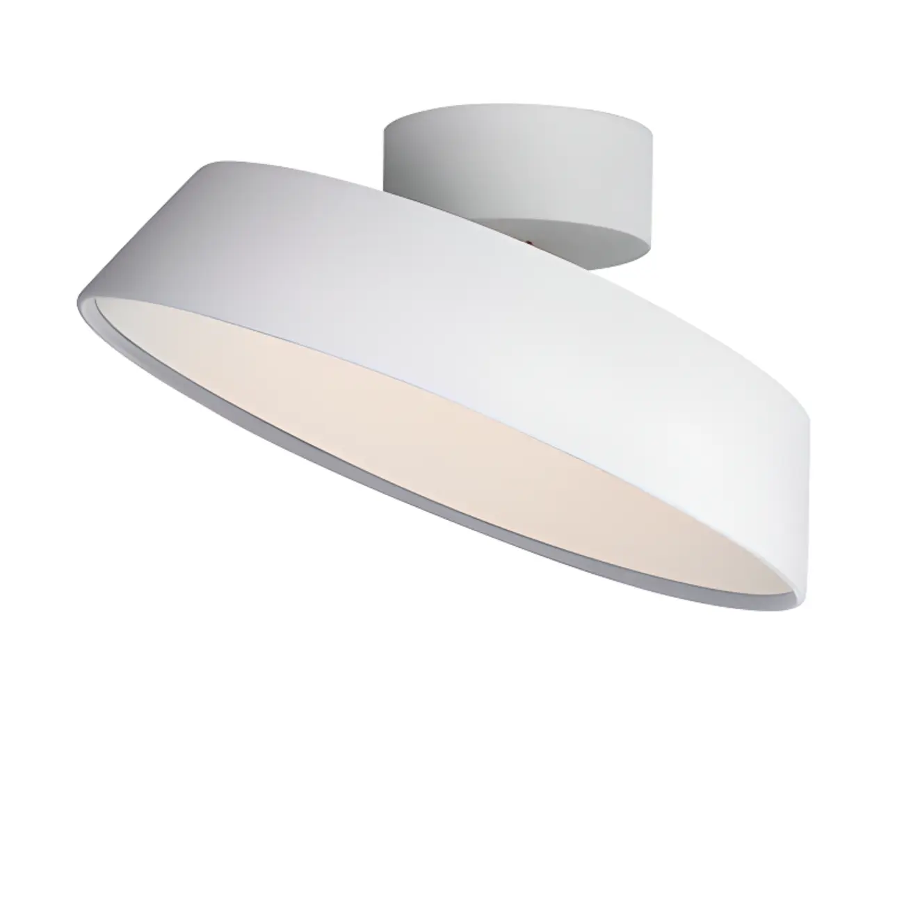 Modern Gray Drum Metal Semi Flush Ceiling Light 3-Gear Dimming Image - 7 | homeyfad