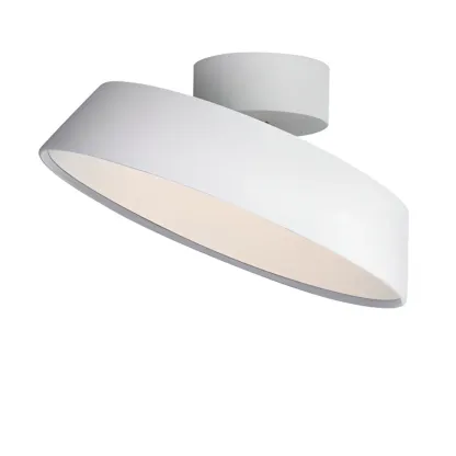 Modern Gray Drum Metal Semi Flush Ceiling Light 3-Gear Dimming Image - 7