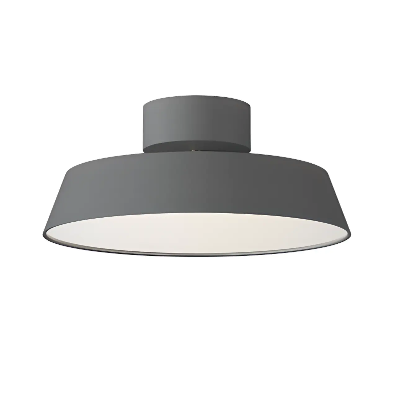 Modern Gray Drum Metal Semi Flush Ceiling Light 3-Gear Dimming Image - 8 | homeyfad
