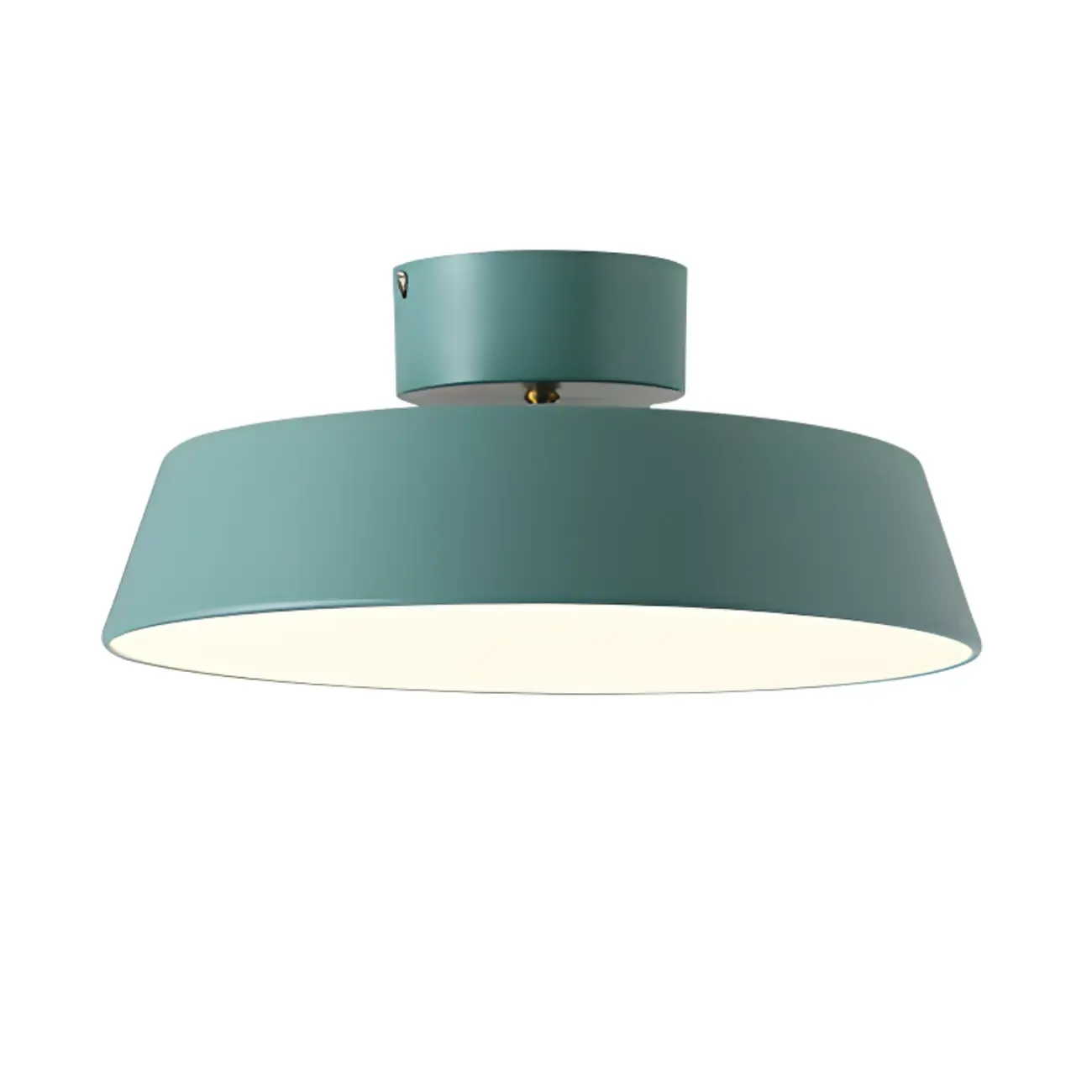 Modern Gray Drum Metal Semi Flush Ceiling Light 3-Gear Dimming Image - 9