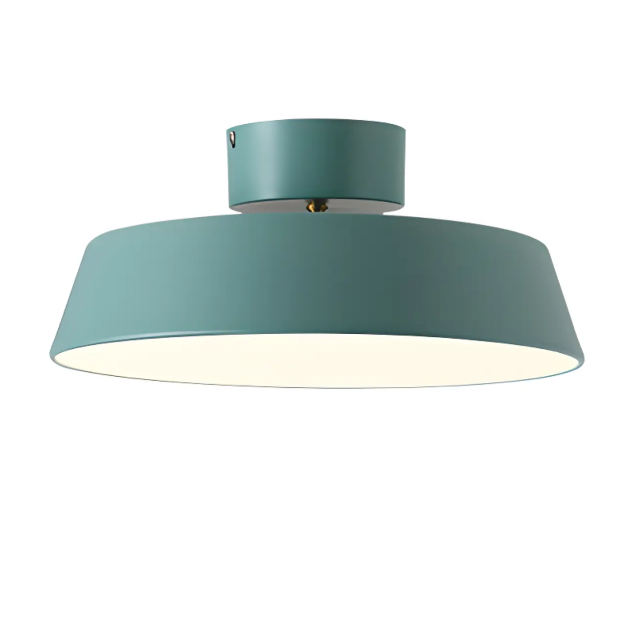 Modern Gray Drum Metal Semi Flush Ceiling Light 3-Gear Dimming Image - 10 | homeyfad