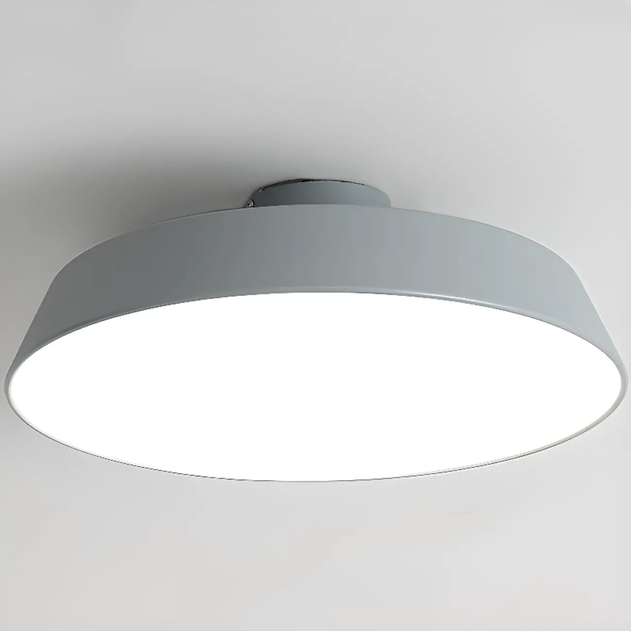 Modern Gray Drum Metal Semi Flush Ceiling Light 3-Gear Dimming Image - 11 | homeyfad