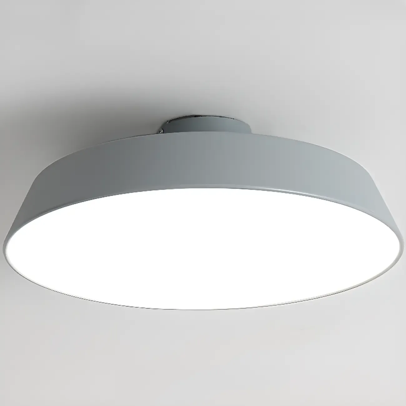 Modern Gray Drum Metal Semi Flush Ceiling Light 3-Gear Dimming Image - 11