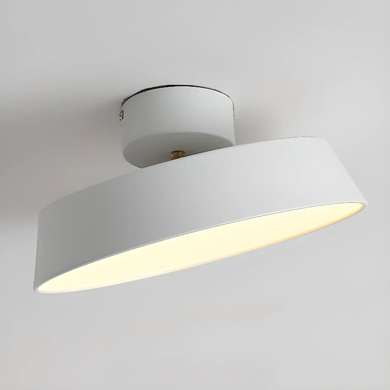 Modern Gray Drum Metal Semi Flush Ceiling Light 3-Gear Dimming Image - 14 | homeyfad