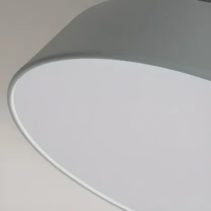 Modern Gray Drum Metal Semi Flush Ceiling Light 3-Gear Dimming Image - 17