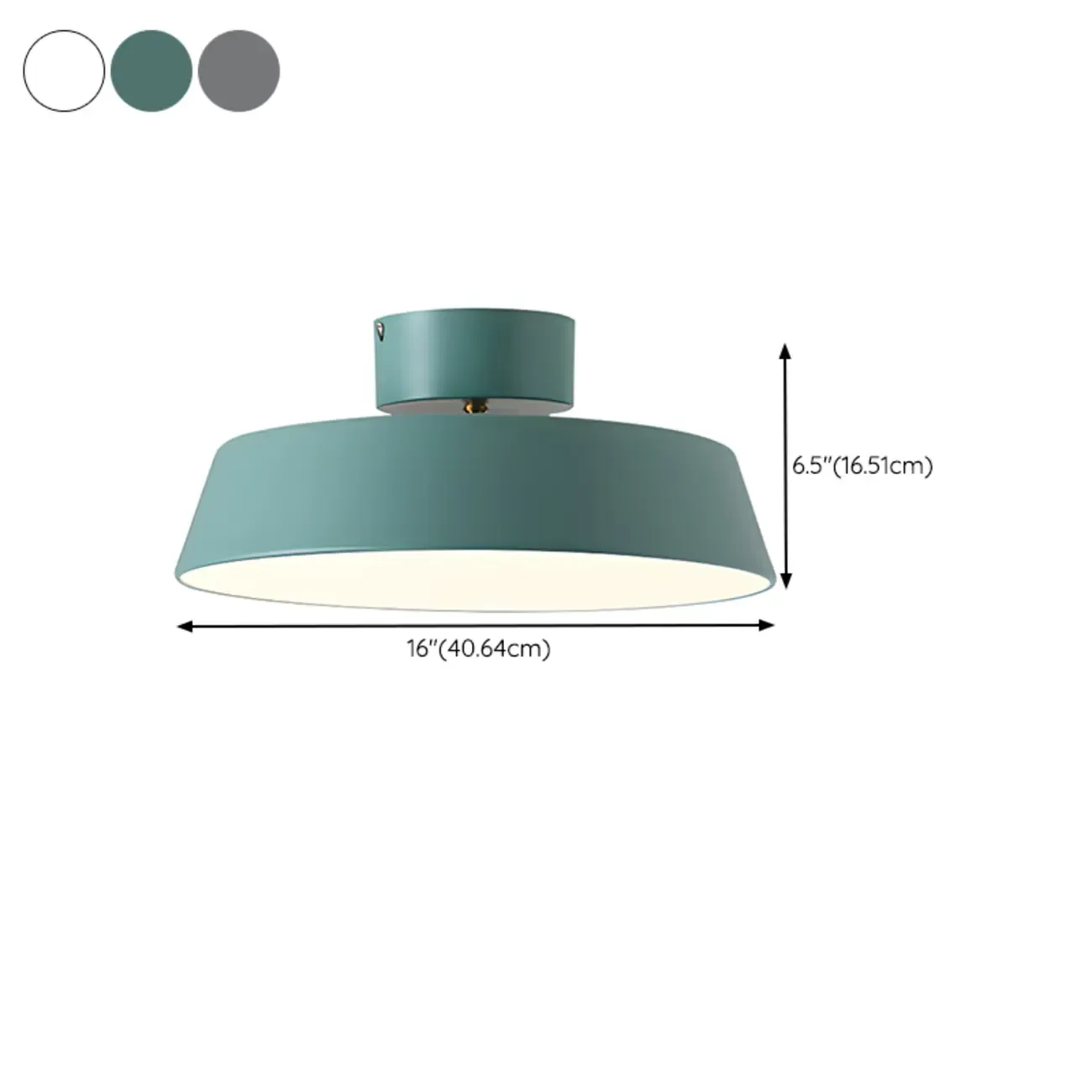 Modern Gray Drum Metal Semi Flush Ceiling Light 3-Gear Dimming Image - 20