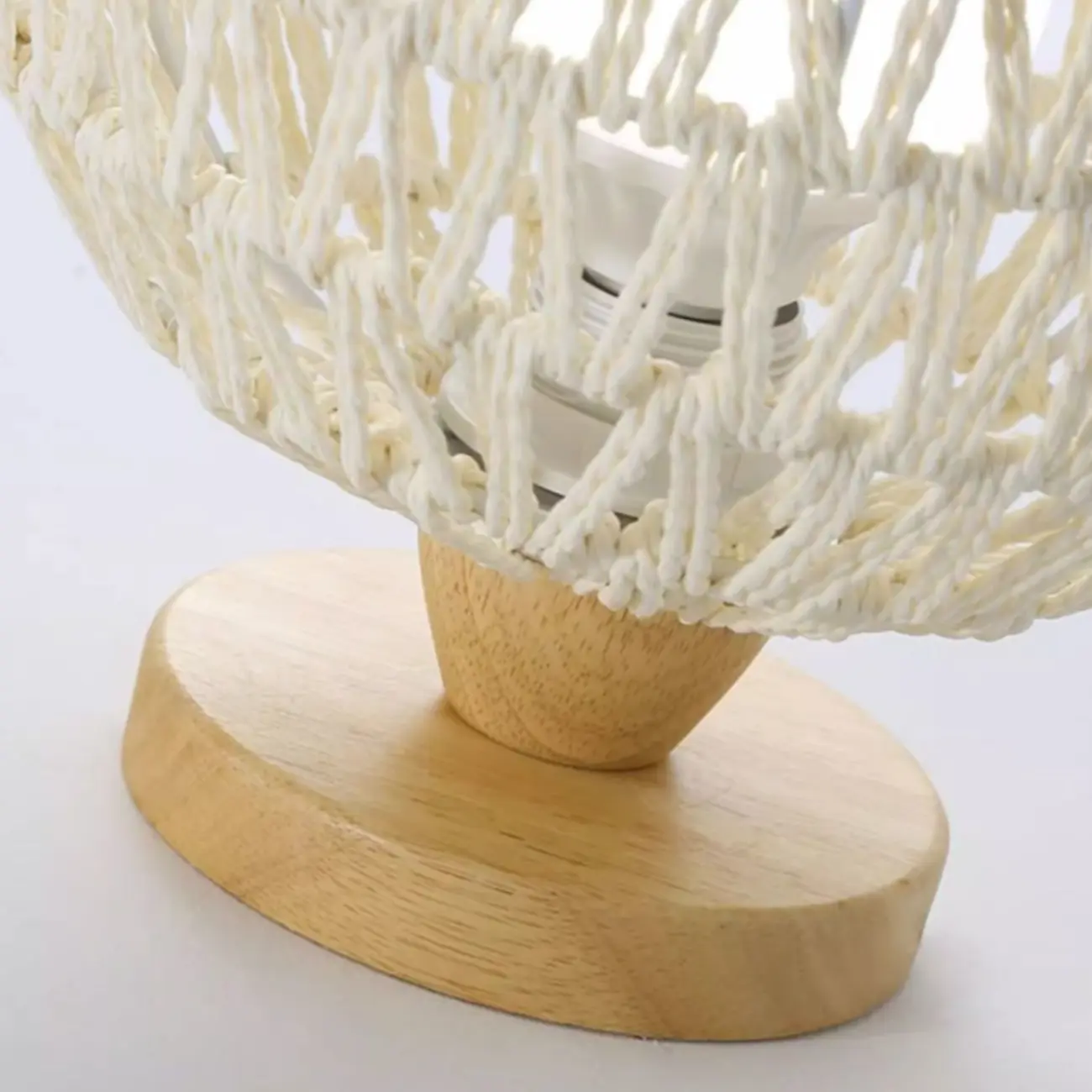 Oriental White Semi-Flush Ceiling Light with Natural Finish | homeyfad