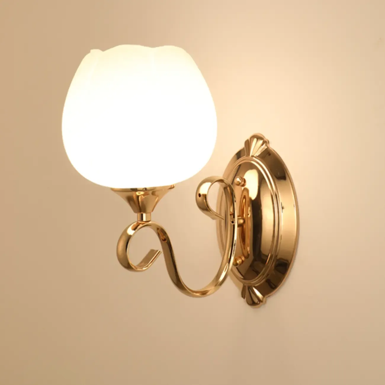 1/2 Light White Wall Sconce with Glass Shade for Living Room | HomeyFad