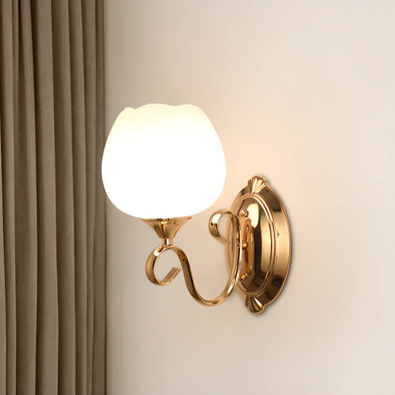 Modern Vintage Cast Iron Wall Light with Glass Shades Image - 7
