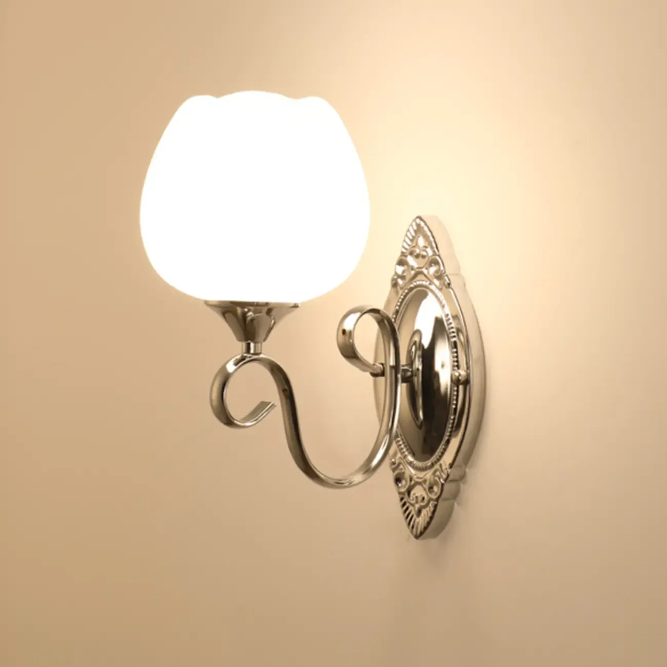 Modern Vintage Cast Iron Wall Light with Glass Shades Image - 11