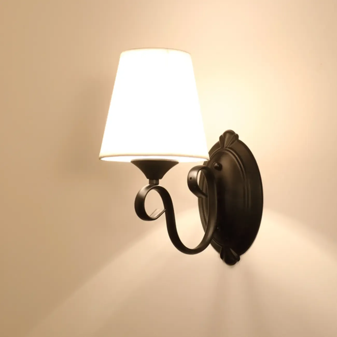 Modern Vintage Cast Iron Wall Light with Glass Shades Image - 13