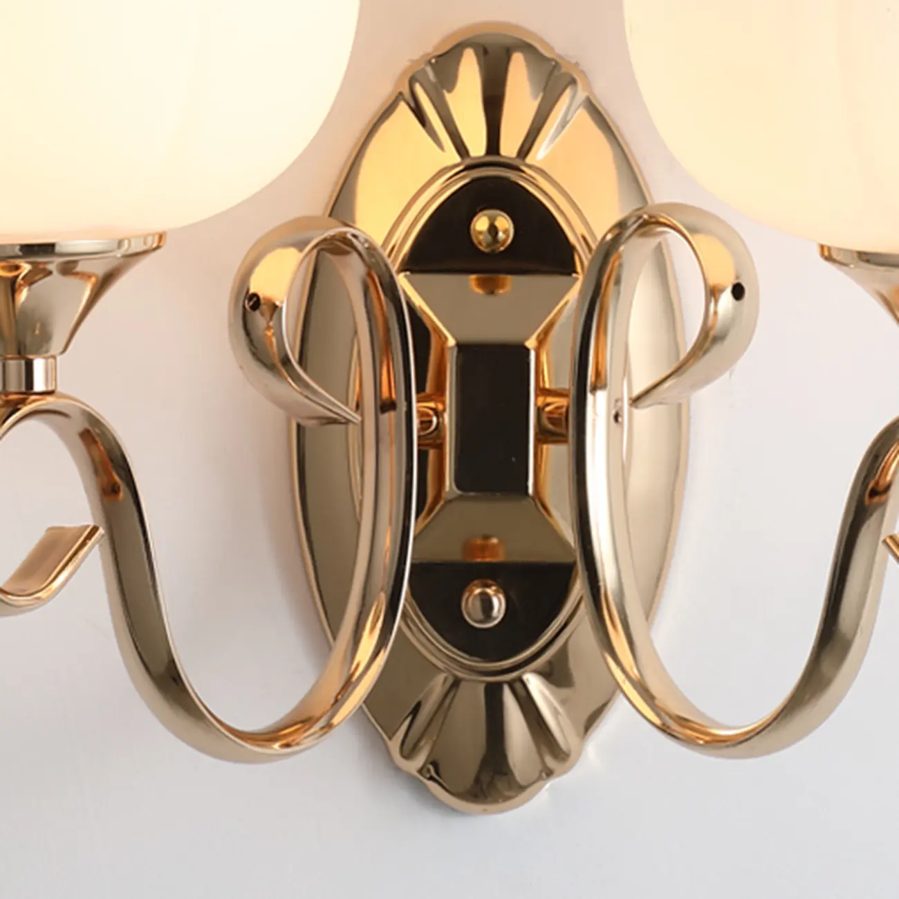 Modern Vintage Cast Iron Wall Light with Glass Shades Image - 21 | homeyfad