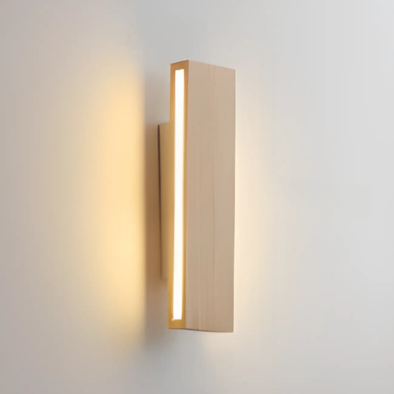 Modern Wood Wall Light with Polymer Shade for Living Room Image - 7 | homeyfad