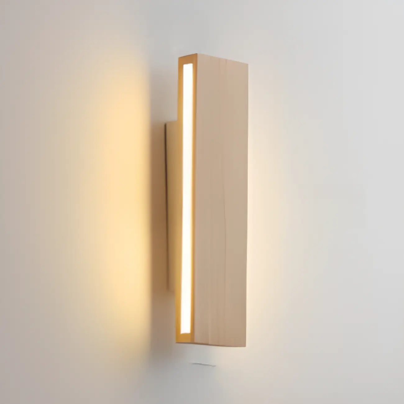 Modern Wood Wall Light with Polymer Shade for Living Room Image - 8 | homeyfad