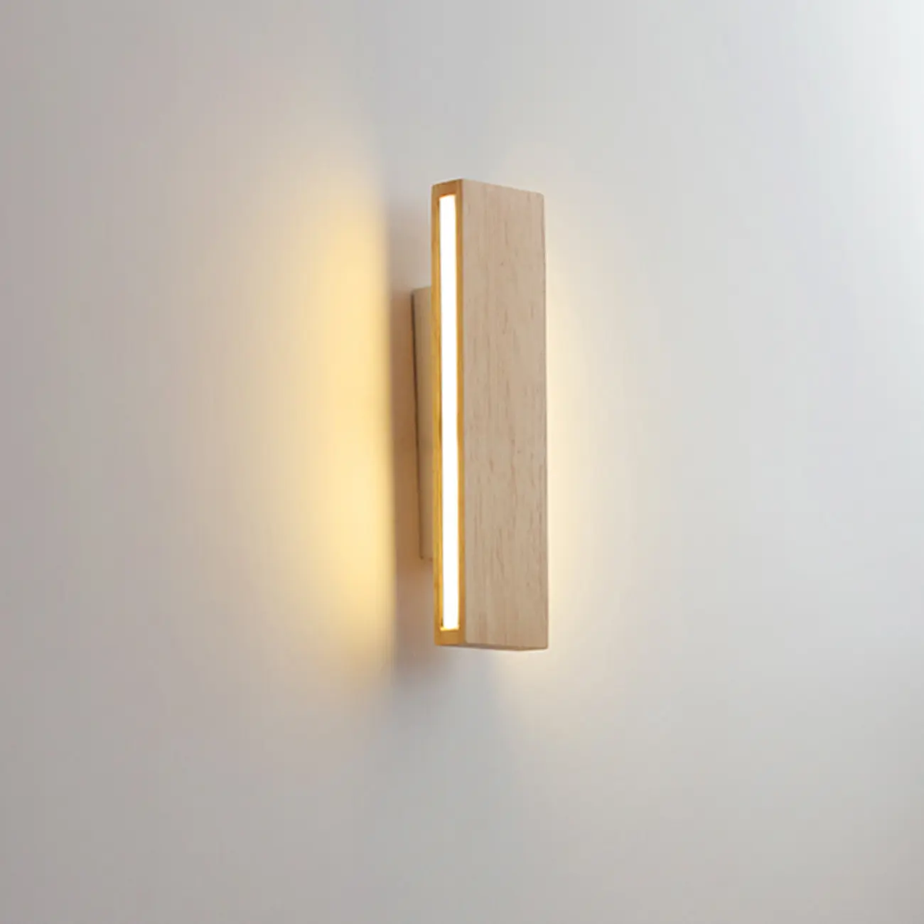Modern Wood Wall Light with Polymer Shade for Living Room Image - 9 | homeyfad