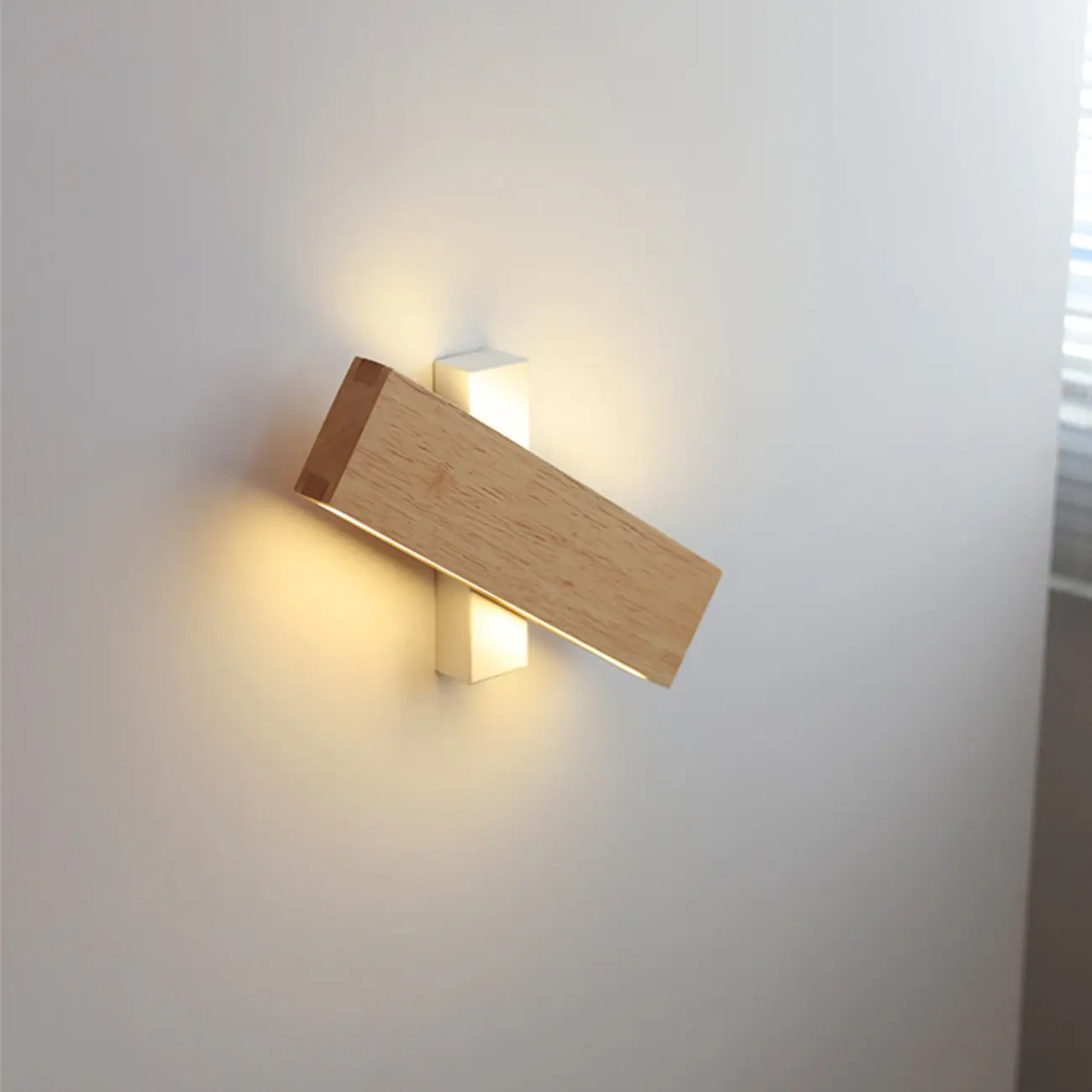 Modern Wood Wall Light with Polymer Shade for Living Room Image - 16 | homeyfad