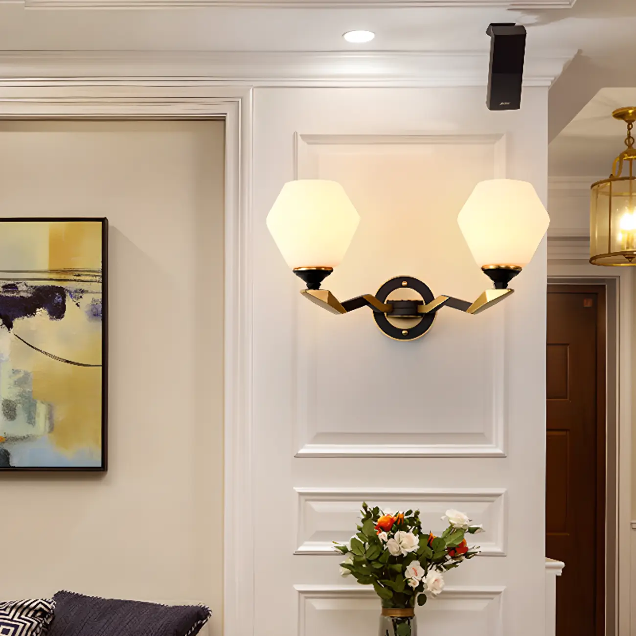 Modern 10 to 14 Inch Geometric Wall Sconce for Residential Use | homeyfad