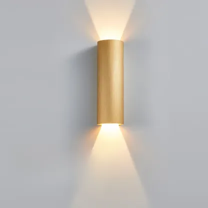 Modern Cylinder Metal Wall Sconce with Clear Up Down Shade Image - 6