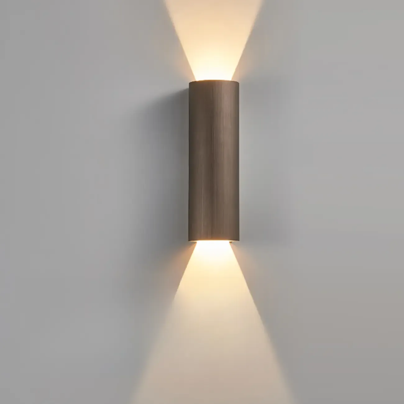 Modern Cylinder Metal Wall Sconce with Clear Up Down Shade Image - 7
