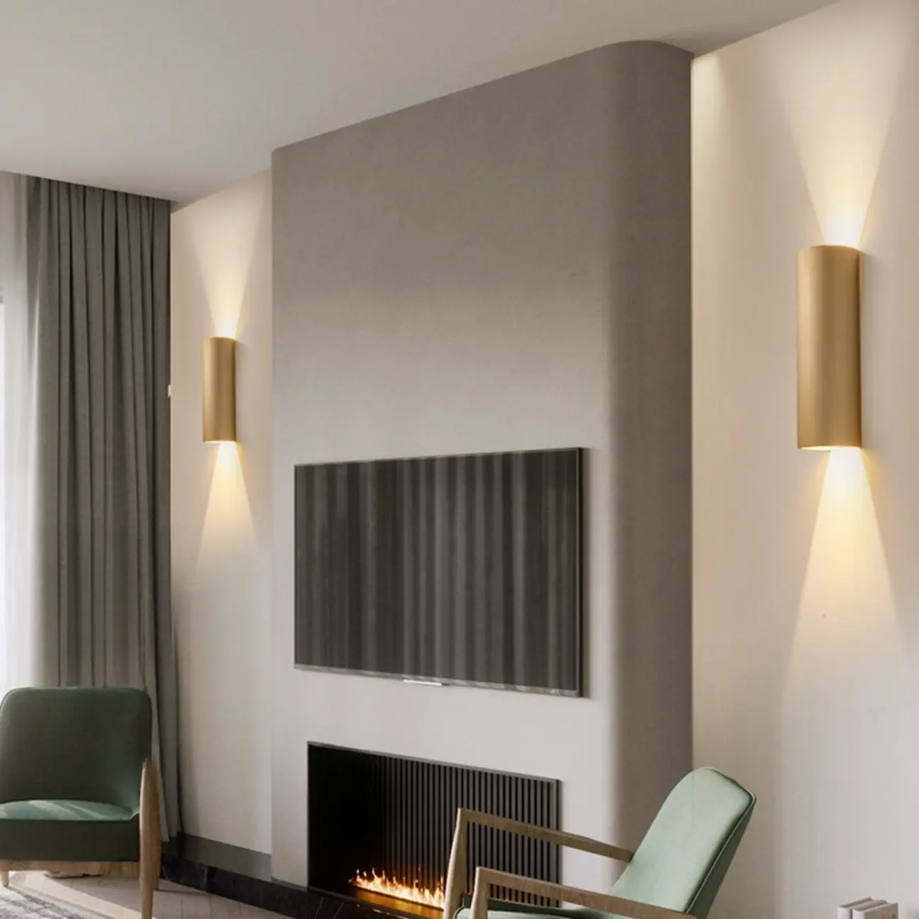 Modern Cylinder Metal Wall Sconce with Clear Up Down Shade Image - 1 | homeyfad