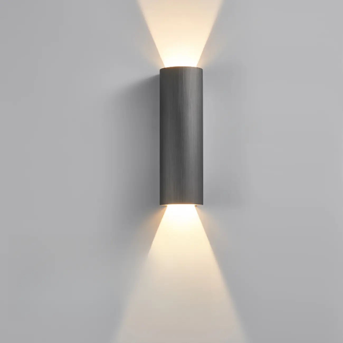 Modern Cylinder Metal Wall Sconce with Clear Up Down Shade Image - 8 | homeyfad