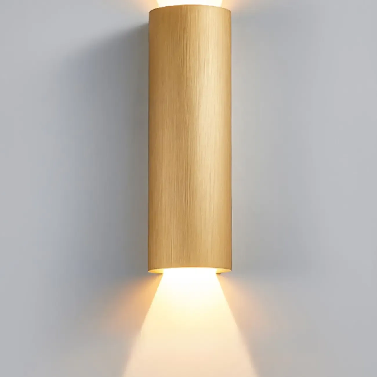 Modern Cylinder Metal Wall Sconce with Clear Up Down Shade Image - 13