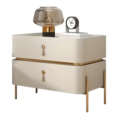 Modern Bedside Table with Sintered Stone Top Image - 14