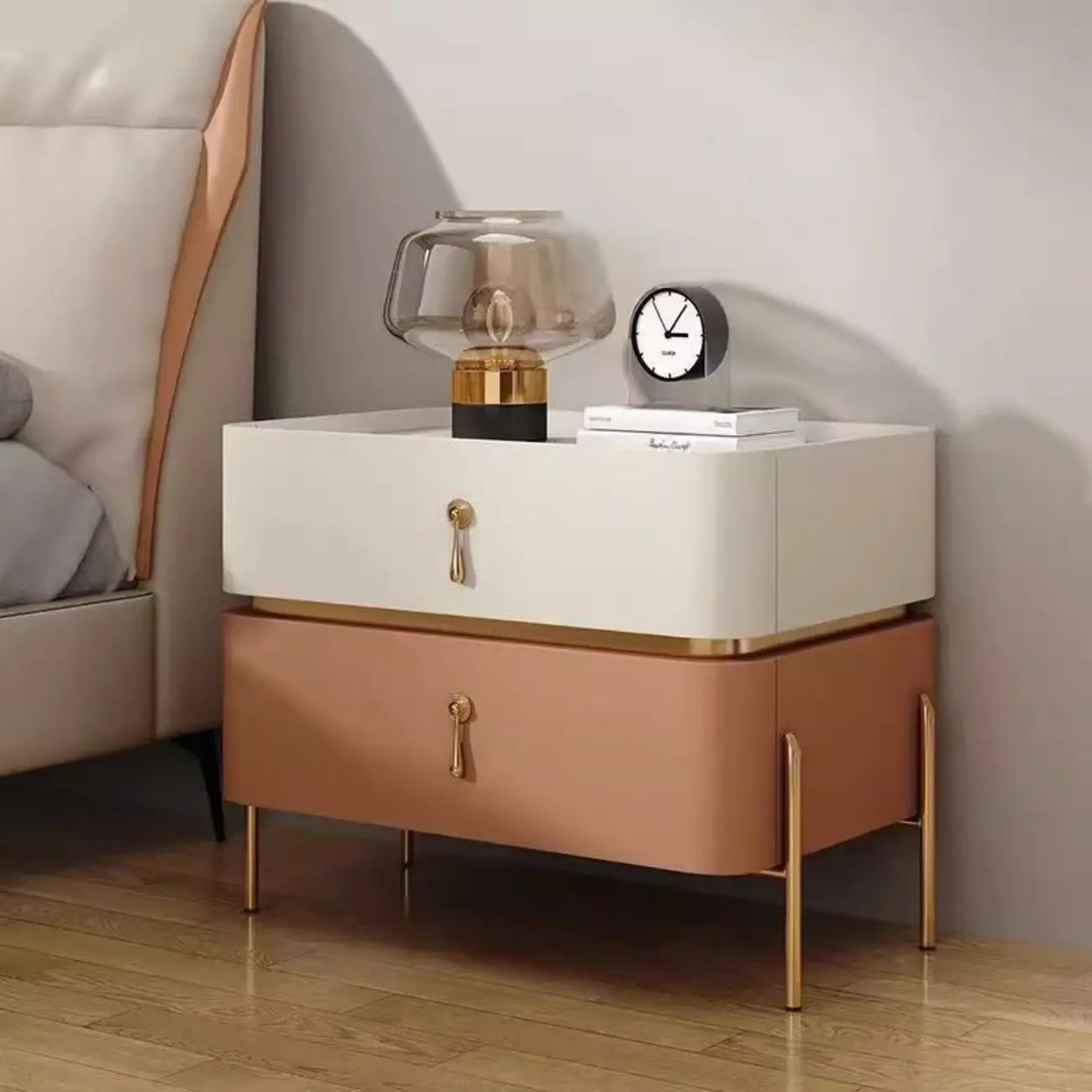 Modern Bedside Table with Sintered Stone Top Image - 5 | homeyfad
