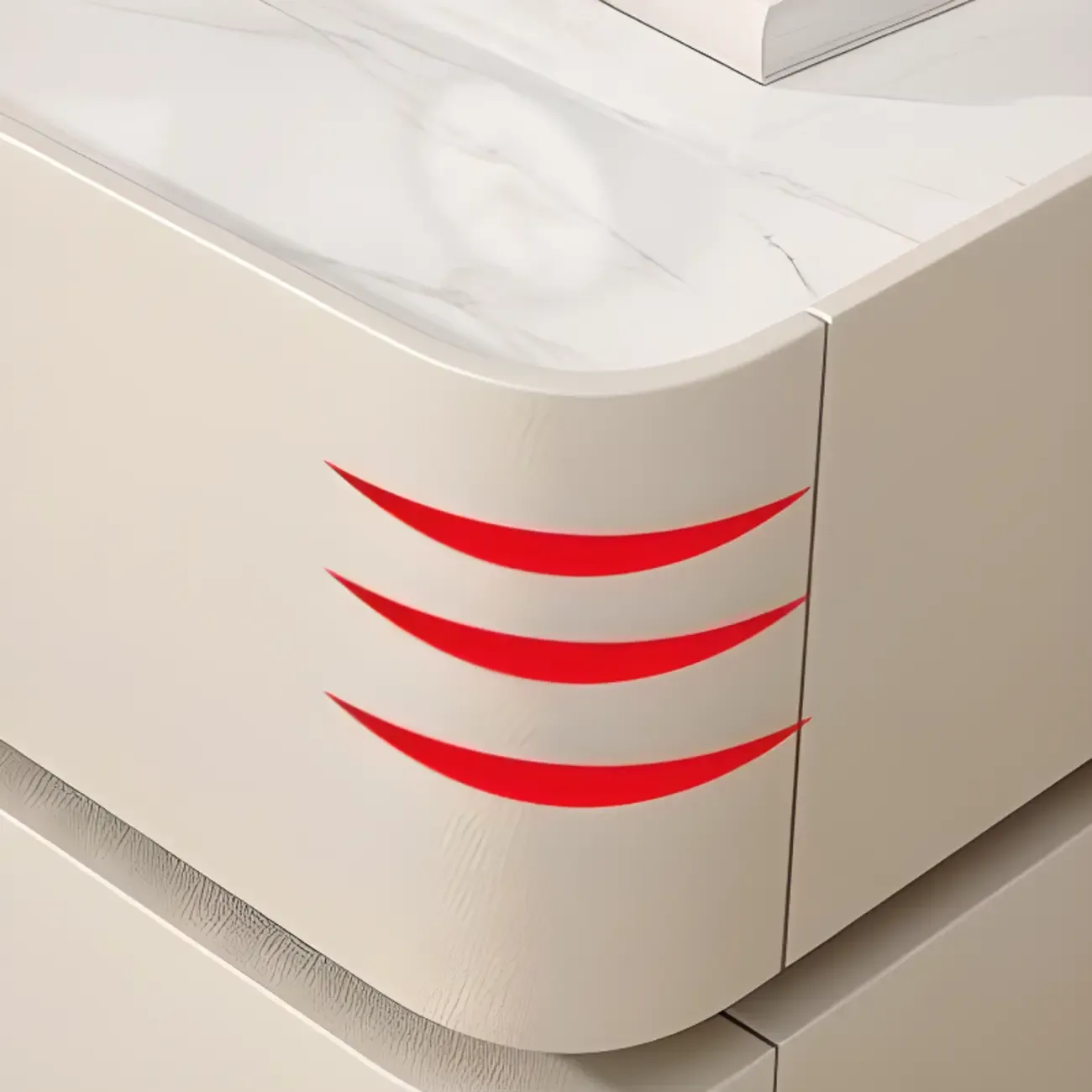 Modern Bedside Table with Sintered Stone Top Image - 7