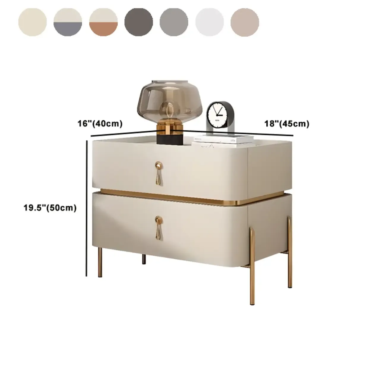 Modern Bedside Table with Sintered Stone Top Image - 10