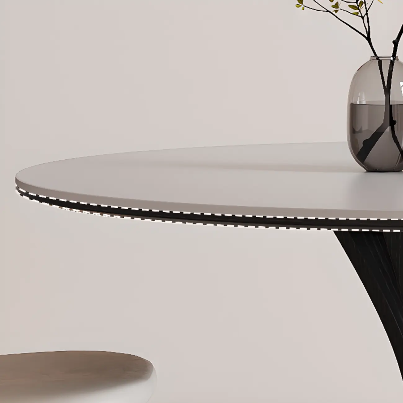 Modern Simple Black Wood Round Dining Table Image - 6 | homeyfad