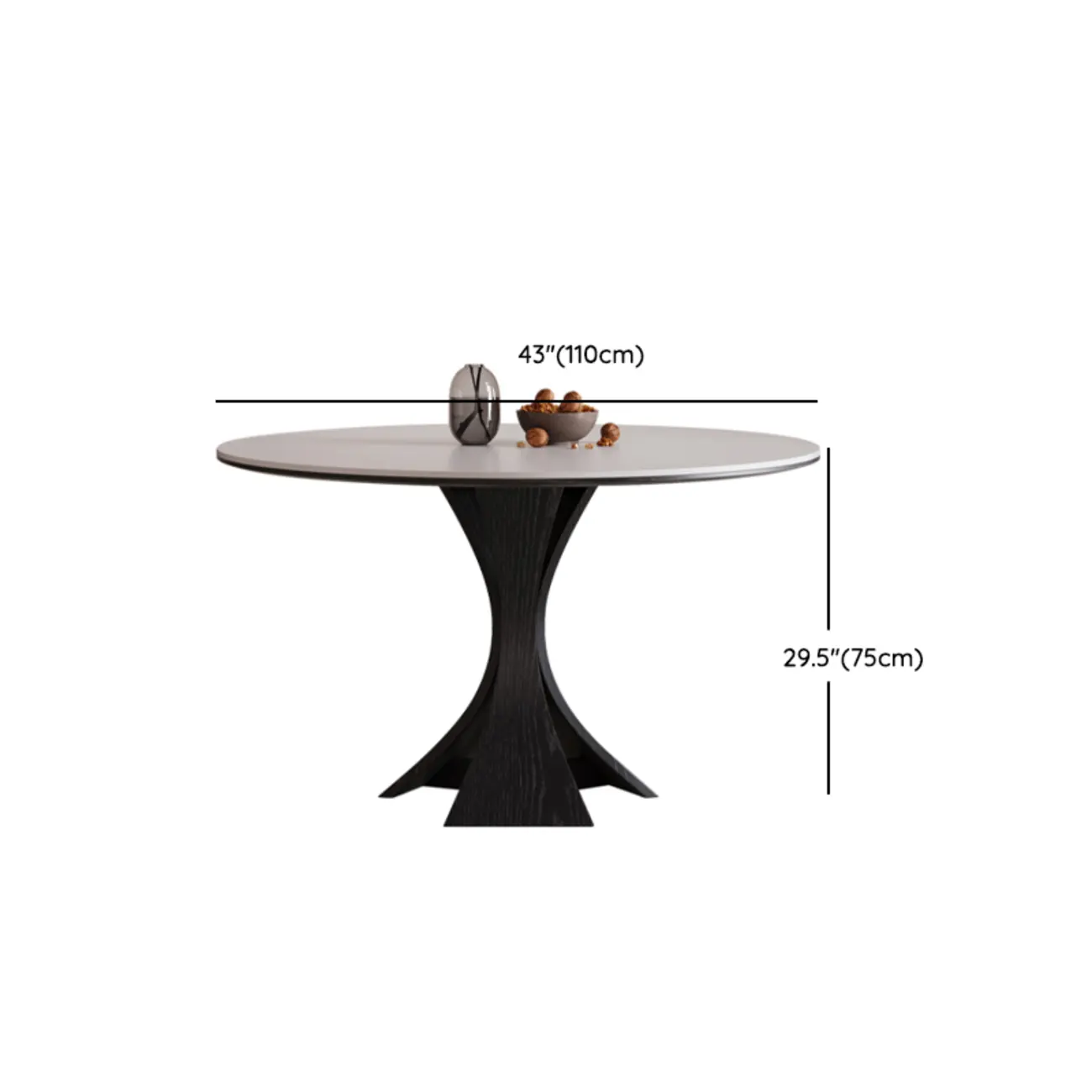 Modern Simple Black Wood Round Dining Table Image - 18 | homeyfad