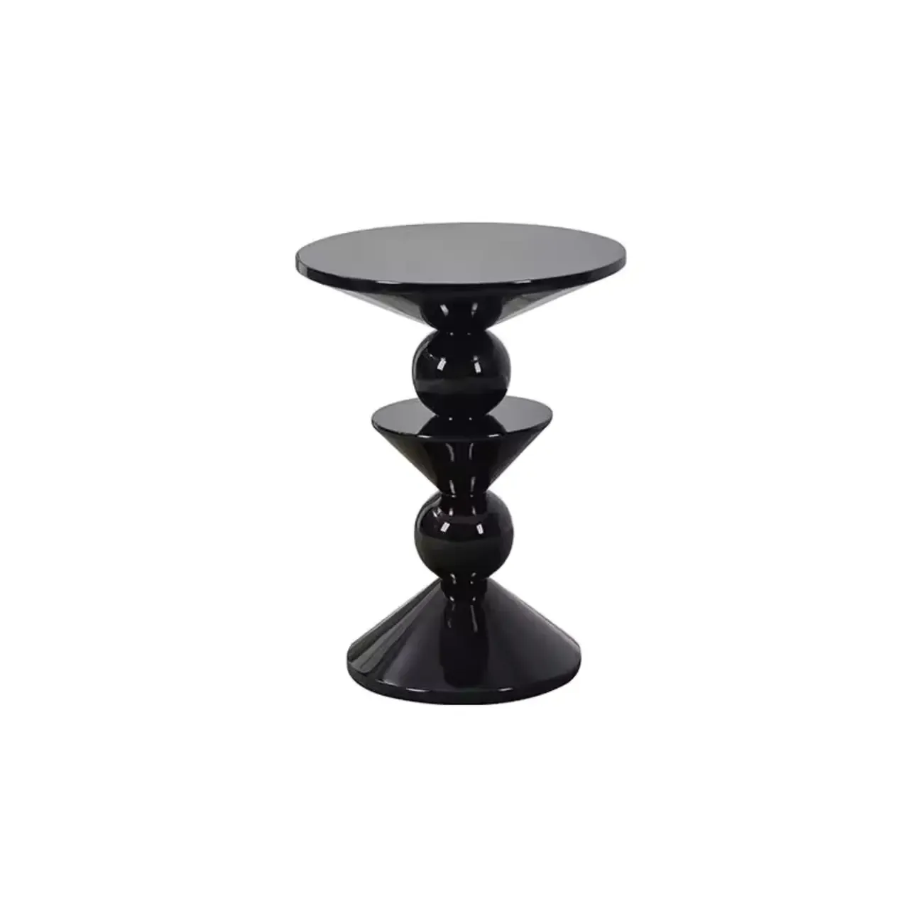 Colorful Round Fiberglass Stacked Accent Table Image - 4
